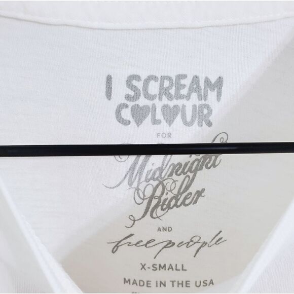 NWOT Free People Midnight Rider Love Is Here To Stay Graphic Tee in White XS - Picture 6 of 9